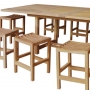 set 249 -- 41 x 46-70 inch wintervillee double rectangular ext counter height table (tb-e027) & 24 inch portland stools (ch-0176)